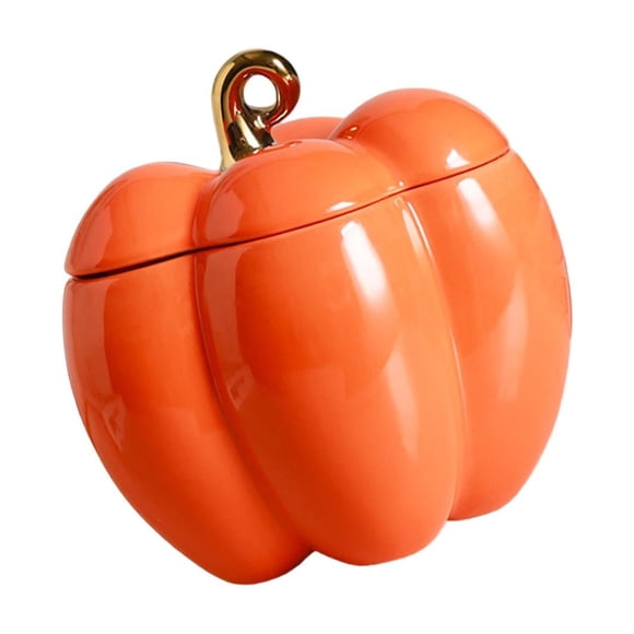 Tarro de cerámica para aperitivos, a prueba de polvo, para café, dulces y azúcar. naranja