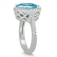 thumbnail image 2 of SZUL Women's 8 Carat Oval Blue Topaz and Diamond Ring in 14K White Gold, 2 of 3