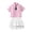 Pink, variant on Outfits for Girls 3 Piece Striped Print Short Sleeve Lapel Shirt And Pleated Skirt Tie Back-To-School Baby Girls' Clothing Sets 2 Years-3 Years