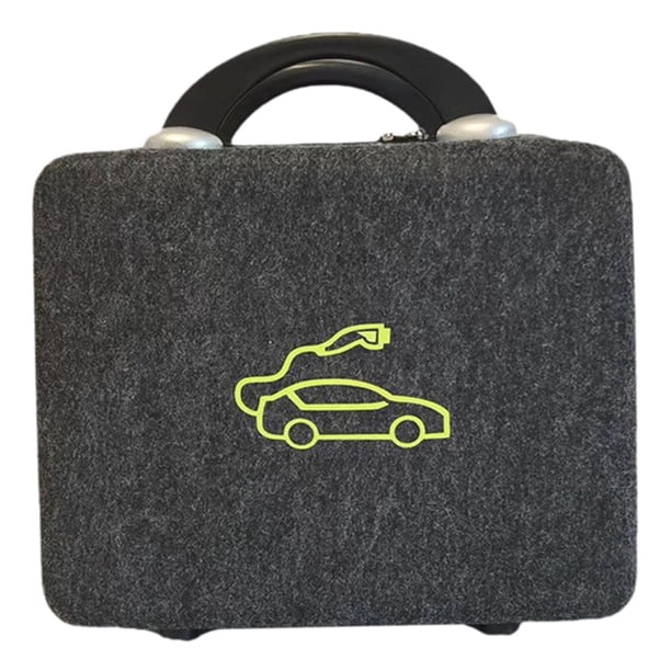 Caja de transporte para cargador de vehículos eléctricos, práctica, fácil de usar, duradera, organizador portátil. Gris oscuro