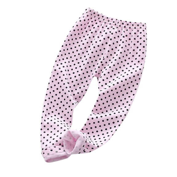 CPNG Toddler Girls Leggings Pants Basic Leggings Kids Polka Dot Leggings Full Length Stretchy Soft Leggings Tights Pants(Pink,2-3 Years)