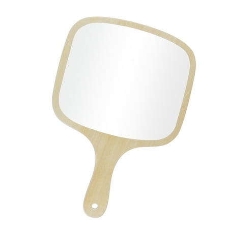 Vocoste Hand Mirror with Handle Bamboo Handheld Mirror Hand Held Mirror for Men Shaving 8.7" W x 12.8" L Wood