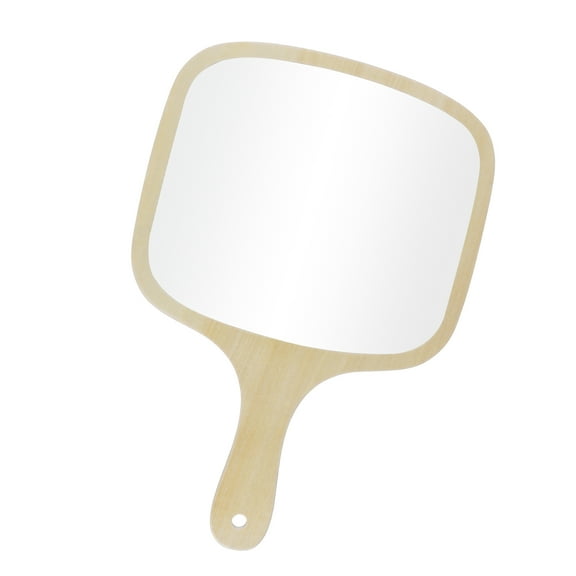 Vocoste Hand Mirror with Handle Bamboo Handheld Mirror Hand Held Mirror for Men Shaving 8.7" W x 12.8" L Wood