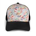 thumbnail image 3 of Yiaed Passport Stamp Print Baseball Cap Dad Hat Polo Style Plain Blank Adjustable Size, 3 of 5