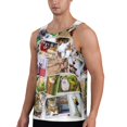 thumbnail image 2 of Fotbe pets and birds Collage Pattern Men's Quick Dry Workout Tank Top Gym Muscle Tee Fitness Bodybuilding Sleeveless T Shirt Breathable Workout Shirt-3X-Large, 2 of 7