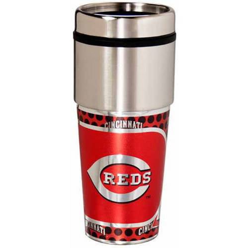 Mlb Cincinnati Reds 16 Oz Metallic Coffee Travel Mug Walmart Com Walmart Com
