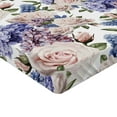 thumbnail image 4 of Ambesonne Floral Fitted Sheet, Pastel Summer Feels Roses, Twin Size, Lavender Blue and Blush, 4 of 5