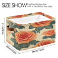thumbnail image 4 of Square Storage Basket 14.2*10.2*8.3 Inch One Sizex2 Shelf Basket Open Home Storage Bins Bedroom Storage Basket Closet Storage Stylish Decor Pretty Red Roses6, 4 of 9