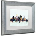 thumbnail image 2 of Trademark Fine Art "Los Angeles CA Skyline Blue" Canvas Art by Michael Tompsett, White Matte, Silver Frame, 2 of 4
