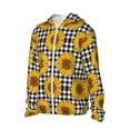 thumbnail image 3 of Goofa Sunflowers Printed Women's UPF 50+ Sun Protection Hoodie Jacket Lightweight Long Sleeve Sun Shirt for Women with Pocket Hiking Outdoor-Medium, 3 of 9