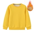 thumbnail image 2 of Bnwani Crew Neck Sweatshirts for Kids Fashion Long Sleeve Fleece Warm Cotton Casual Sportswear Cute Solid Yellow Size 6 Years, 2 of 6