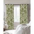 thumbnail image 4 of Green Palm Leaf Blackout Curtains for Bedroom Living Room Darkening Curtains 84 Inch Length 2 Panels Set Watercolor Summer Leaves Window Curtain Insulated Window Treatment Grommet Drapes 52"x84", 4 of 9