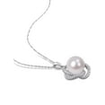 thumbnail image 3 of Everly Women's 10mm Cultured Pearl and .25CT TW Diamond 14k White Gold Pendant, 3 of 6