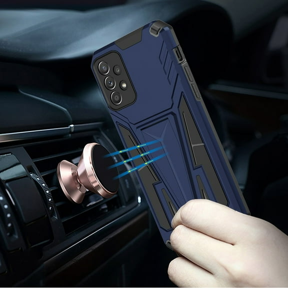 For Samsung A53 5G Alien Design Shockproof Kickstand Magnetic Hybrid Case Cover - Blue