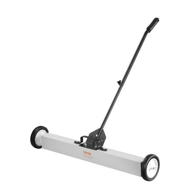 HCY 55Lbs Rolling Magnetic Sweeper with Wheels,Push-Type Magnetic Pick Up Sweeper, 24-inch Large Magnet Pickup Lawn Sweeper with Telescoping Handle, Easy Cleanup of Workshop Garage Yard