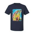 thumbnail image 2 of Wild Bobby Dean Russo Neon Colorfu Dolphin Animal Lover Men Graphic Tee, Navy, Medium, 2 of 5