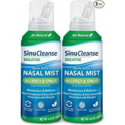 SinuCleanse Allergy & Sinus Sterile Saline Nasal Mist, Instantly Moisturizes and Relieves Nasal Congestion & Sinus Symptoms Associated with Allergies, 4.6 Ounce (Pack of 2)