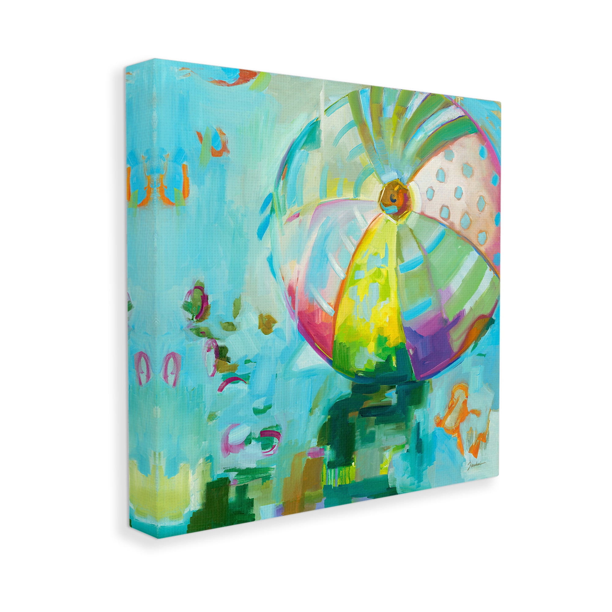 Stupell Industries Modern Beach Ball Pattern Abstract Painting Gallery Wrapped Canvas Art Print Wall Art, 24 x 24