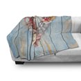 thumbnail image 3 of Letter V Soft Flannel Fleece Throw Blanket, Nautical ABC with Beach Inspired Coastal Oceanic Marine Elements, Cozy Plush for Indoor and Outdoor Use, 50" x 70", Dark Coral Pale Blue, by Ambesonne, 3 of 6