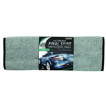 Viking Final Shine Microfiber High Pile Towel, 16" x 16", 2-Pack