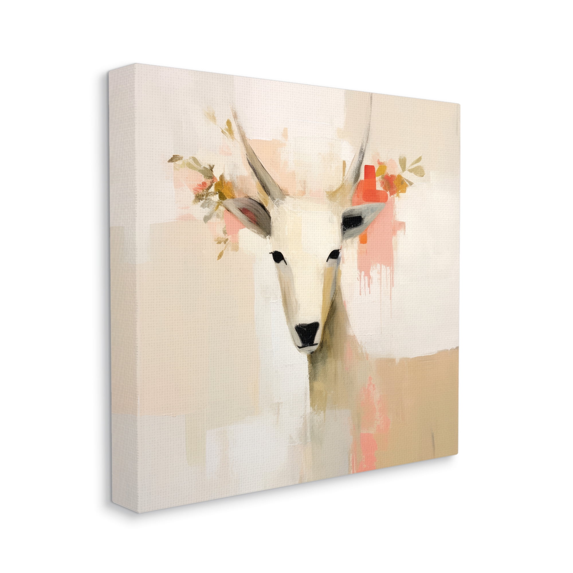 Stupell Industries Beige Antelope Portrait Animals & Insects Painting Gallery Wrapped Canvas Art Print Wall Art, 24 x 24