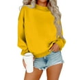 thumbnail image 2 of Cyglowse Cozy Oversized Pullover for Women Mock Neck Long Sleeve Top Casual Streetwear Soft Sweatshirt 2026 Yellow XL, 2 of 6