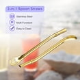 thumbnail image 4 of Unique Bargains 4Pack 6.2' Stainless Steel Spoon Straw Drinking Straw Spoon with Filter Gold, 4 of 6