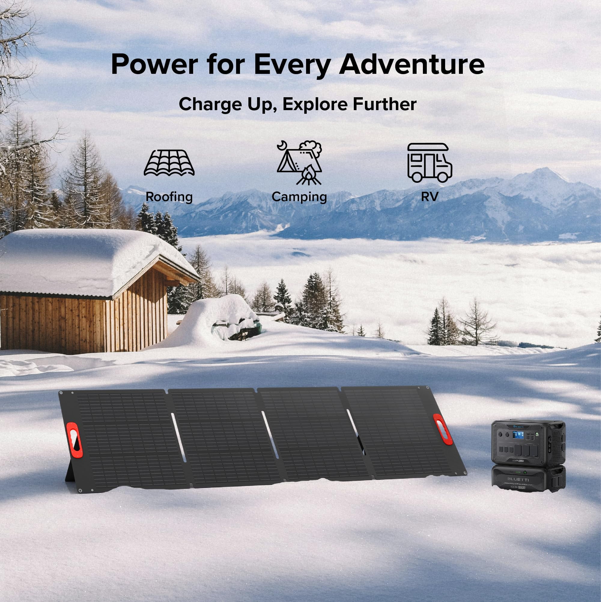 ExpertPower 200W Portable Foldable Solar Panel — Monocrystalline, ETFE, IP67, MC4 Leads, Kickstand & Carry Handle — Quick Setup for Power Stations, RV/Van/Boat, Camping & 12/24V Off-Grid Charging