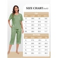thumbnail image 7 of EA'S SECRET 100% Cotton Women Pajamas Set Soft Sleepwear Pjs 2 Piece Sleepwear With Pockets Capri Pants Summer(Sage Green,L), 7 of 7