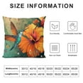 thumbnail image 5 of JEUXUS Modern Art Prints Beautiful Humming Bird With Hawaii Hibiscus Flower Pillow Case White, 5 of 5