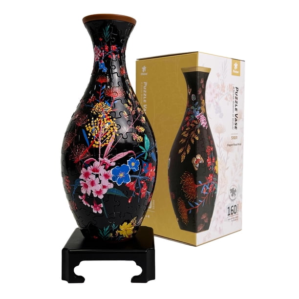 Jarrón Puzzle 3D Pintoo S1031 con estampado floral clásico y elegante