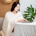 thumbnail image 3 of Warm Coral Fleece Blanket Shawl Wrap for Home Use Watching TV Office Napping, 3 of 17