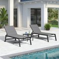 thumbnail image 3 of PURPLE LEAF Extra Large Outdoor Chaise Lounge 2 Pieces Aluminum Lounge Chair with Wheels Reclining Chair for Patio Pool Beach Sunbathing Grey Oversized Lounger, 3 of 9
