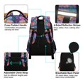 thumbnail image 4 of FORMRS Unisex Backpack Elementary School Travel Bookbag with Reflective Stripes, Light Purple Flowers, 4 of 7