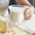 thumbnail image 4 of Opolski Cute Cow Double Layer Glass Mug Milk Juice Coffee 250ml Creamer Cup with Handle, 4 of 8