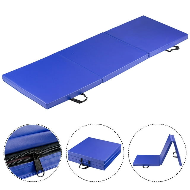 Costway Tri-Fold Gymnastics Mat 6'x2' Folding Fitness Exercise w/ Carrying Handles