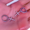 thumbnail image 3 of 14K Gold Plated Drop Dangle Cross Hoop Earrings for Women,Small Hoops Cross Earrings for Men Hypoallergenic Lightweight, 3 of 7