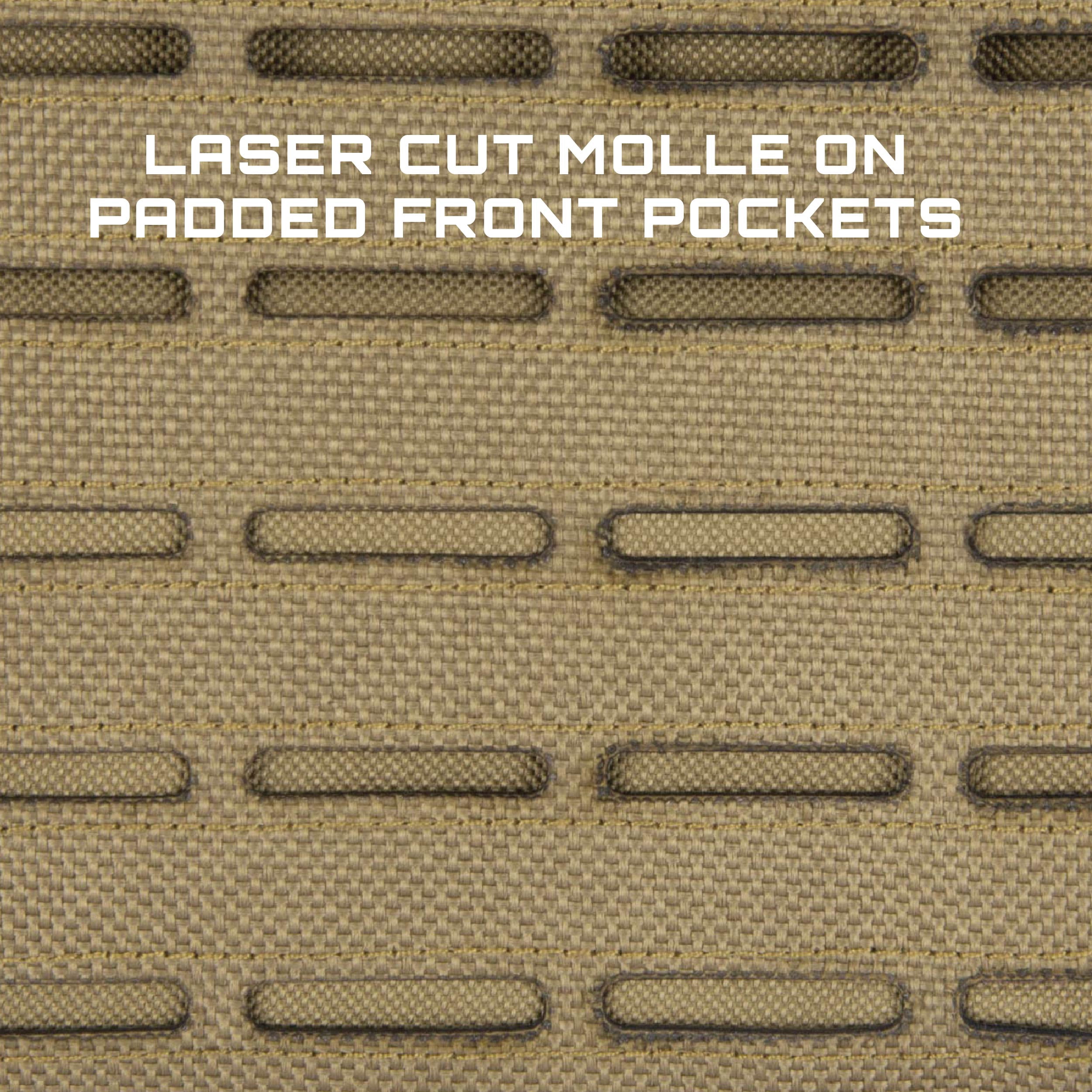 Tac-Six™ 38" Lockable Squad Firearm Case, Laser Cut Molle Front, Coyote