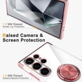 thumbnail image 3 of Clear Case for Samsung Galaxy S24 Ultra with Magnetic Stand [360° Rotatable Ring Holder] Soft TPU Bumper Slim Electroplated Shockproof Protection Samsung Galaxy S24 Ultra Case Pink, 3 of 11