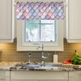 thumbnail image 2 of Yayeee Kitchen Valance Rod Pocket 54" x 18" Living Room Window Curtain, Pink Art Pattern, 2 of 6