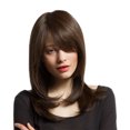 thumbnail image 1 of Pelucas de pelo sintético medio de 18 pulgadas para mujer, frente de encaje, marrón Baoblaze Pelucas de pelo, 1 of 8