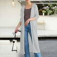 thumbnail image 2 of zaveiop Women's 2025 Sales Trendy Long Cardigans Sweater Lightweight Open Front Long Sleeve Maxi Duster Coats with Pockets (Light Gray, One Size), 2 of 5