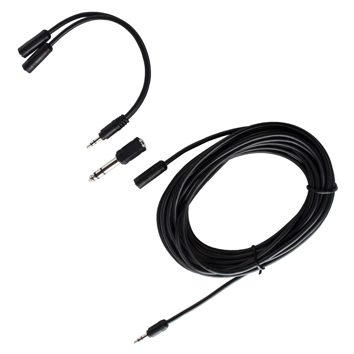 Trousse de rallonge d’adaptateur audio AUX 3,5 mm de 5,48 m (18 pi) onn. Avec diviseur audiofréquence