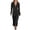 Black, variant on Women's Long Sleeve Zip Mock Collar Casual Elegant Maxi Dresses Versatile Stretchy Work Dresses for Office Date Night & Daily Wear, Black