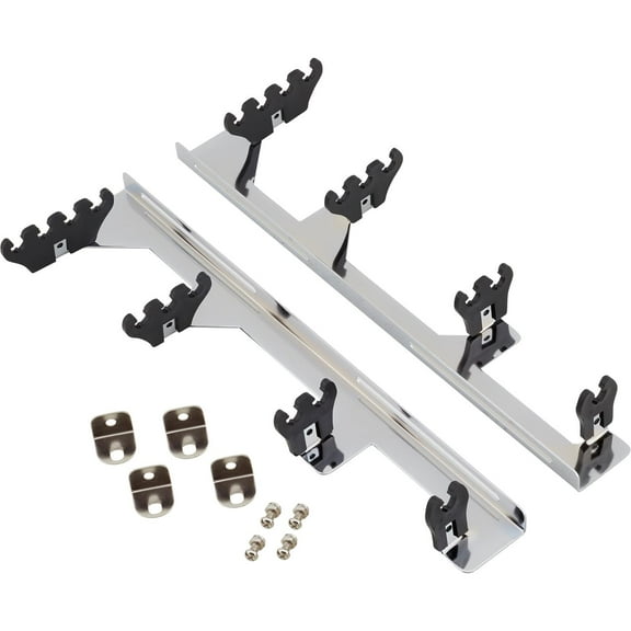 Speedway Motors Linear Wire Loom Kit with Sliding Tabs, Chrome Finish for Most V8 Engines, Includes Two Looms and Black Insulator Dividers, Universal Fit