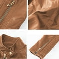 thumbnail image 4 of YUGYXL Slim Fit Stylish Vegan Leather Motor Jacket for Women Biker Motorcycle Coat Zipper Jackets Gold XS, 4 of 4