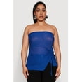 thumbnail image 2 of Womens Plus Size Sheer Ruched Drawstring Tube Top, 2 of 5