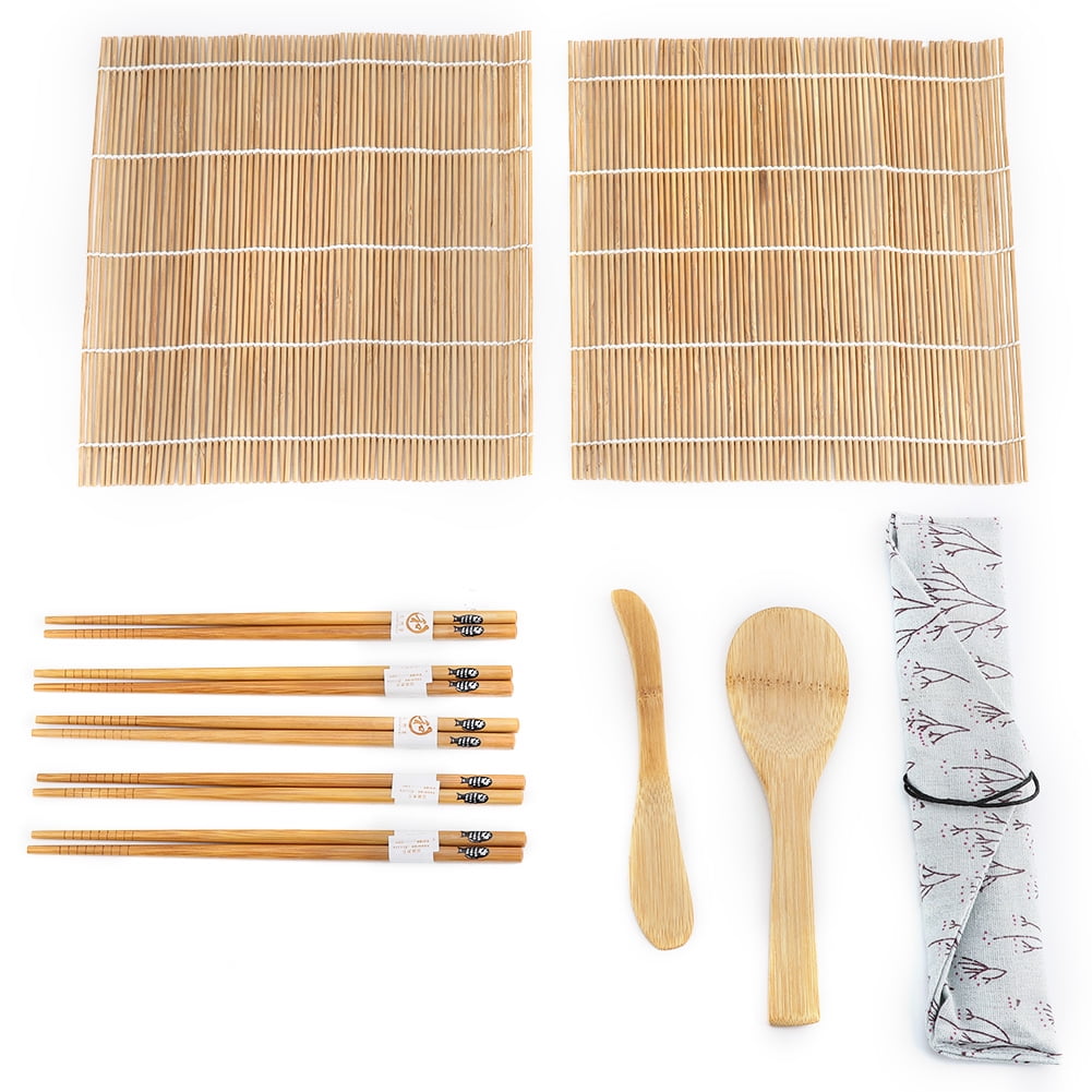 Ashata 9Pcs/Set Bamboo Sushi Making Kit Includes 2 Rolling Mats 5