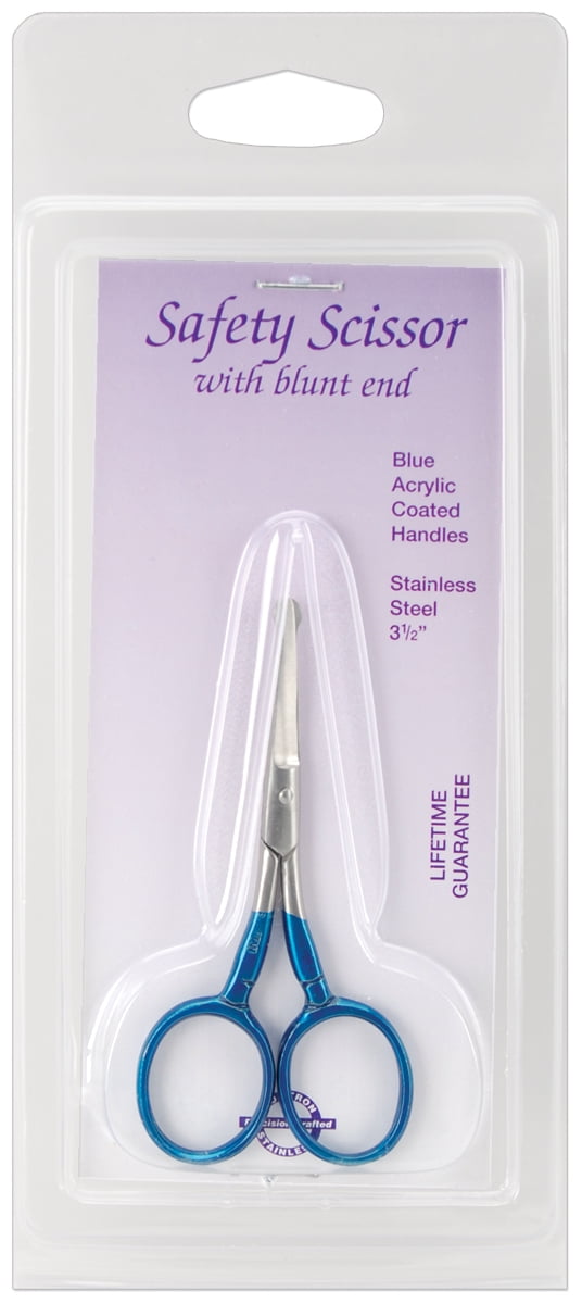 Safety Blunt-Tip Scissors, 3-1/2', Blue Acrylic