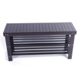 thumbnail image 2 of Sesslife 3 Tier Bamboo Shoe Bench, Entryway Bench Shoe Rack Organizer for Bedroom Living Room Hallway, Loads up to 551LBS, Coffee, 2 of 7